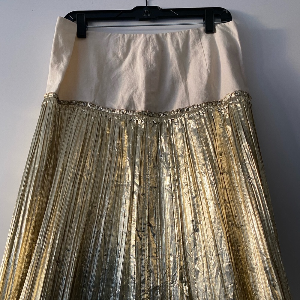 Dries Van Noten Gold Metallic Skirt